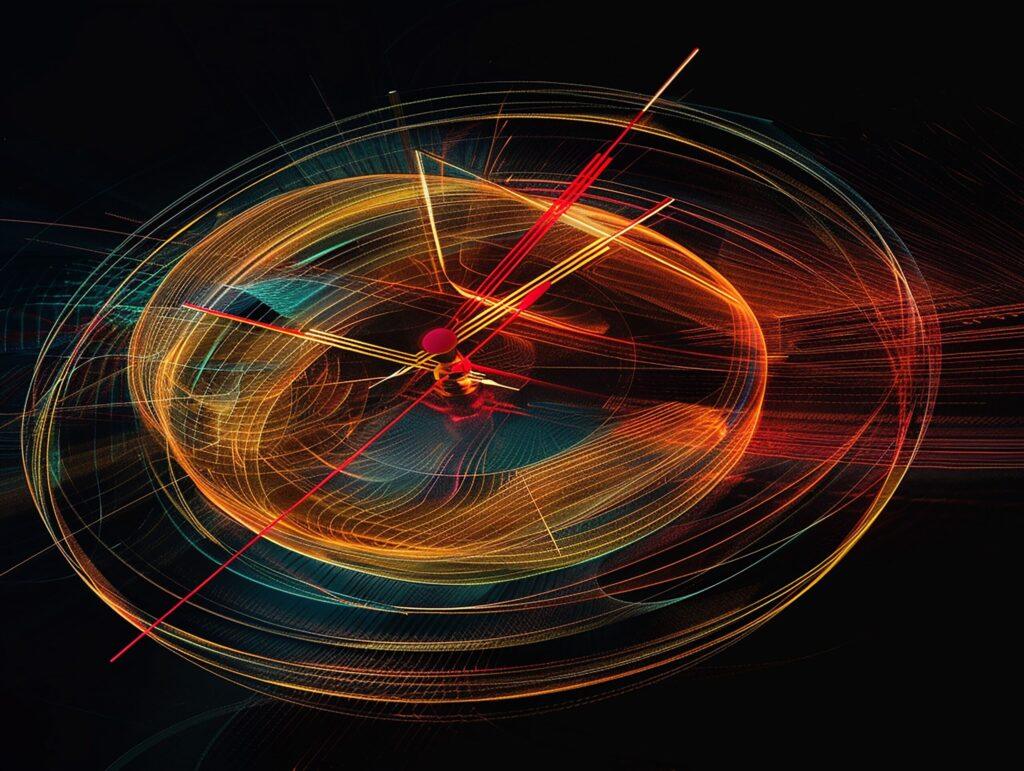 luminous-lines-clock-black-background